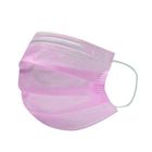 Earloop Disposable Face Mask Pink Color Wind / Sunlight Prevent Skin Friendly