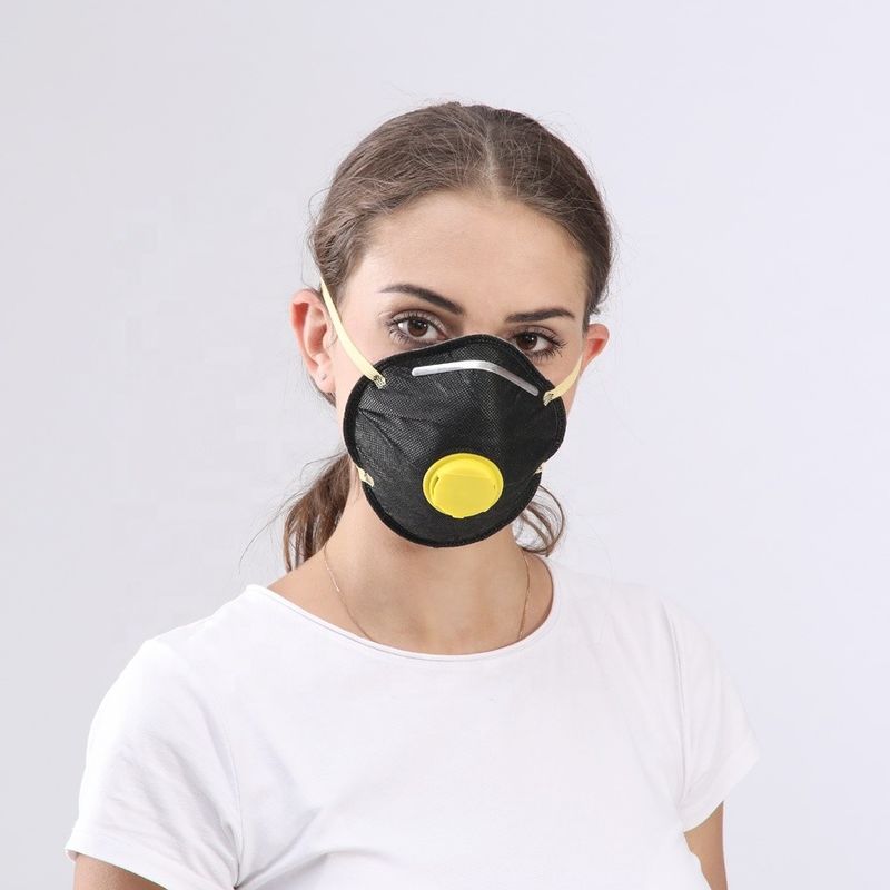 Black Color Soft Valve Dust Mask , Dust Face Mask Respiratory Protection