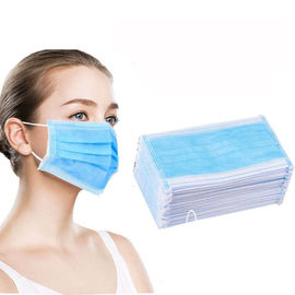 China Blue Color Disposable Earloop Face Mask Hypoallergenic High Filtration Capacity factory