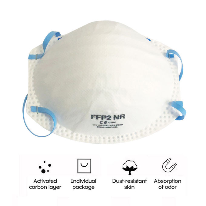 Absorption Odor Disposable Dust Mask , Cupped Face Mask Internal Sponge Nose Pad Design