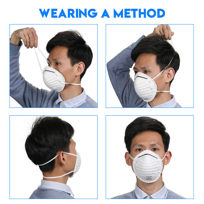 Breathe Freely Cupped Face Mask Neck Hanging Type For Mining / Textile